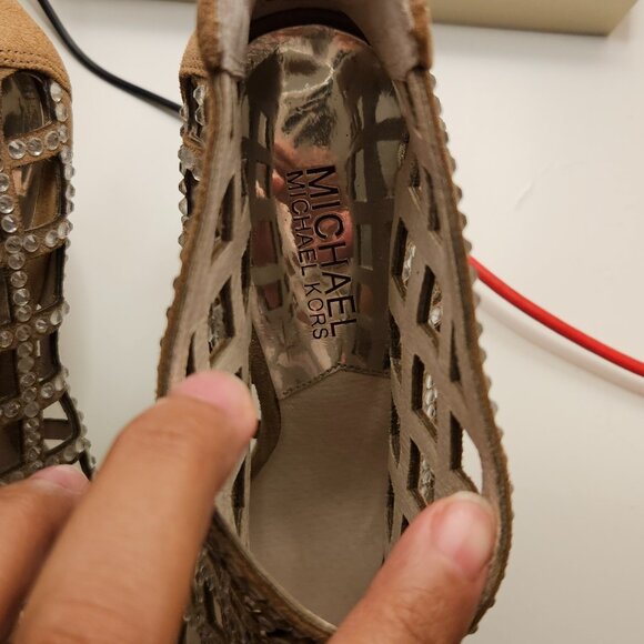 Micheal Kors studded open toe heels - Picture 2 of 4